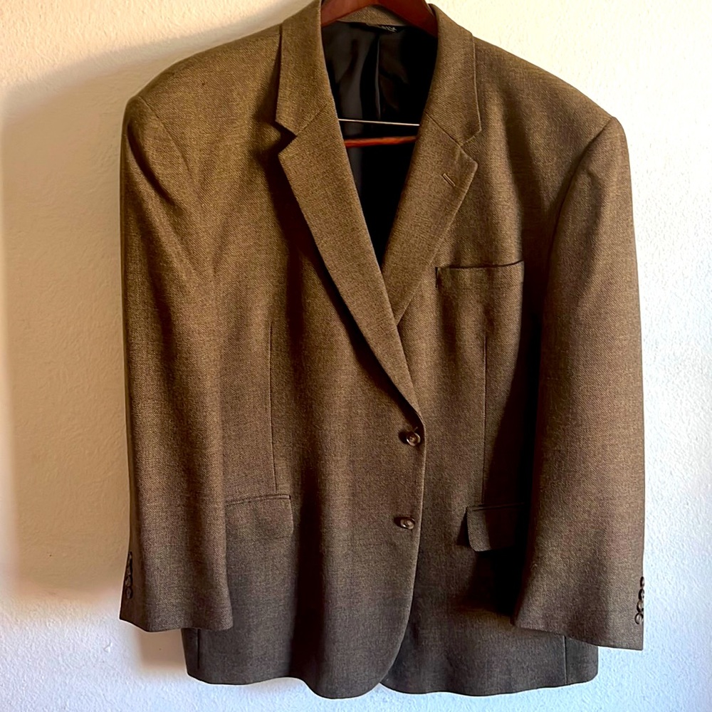 Jos A-Banks brown Tweed wool blazer 52R